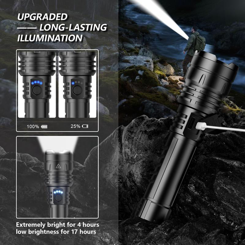 1376 LED Flashlight – High Lumen Rechargeable Torch with Fire-Gathering Lens