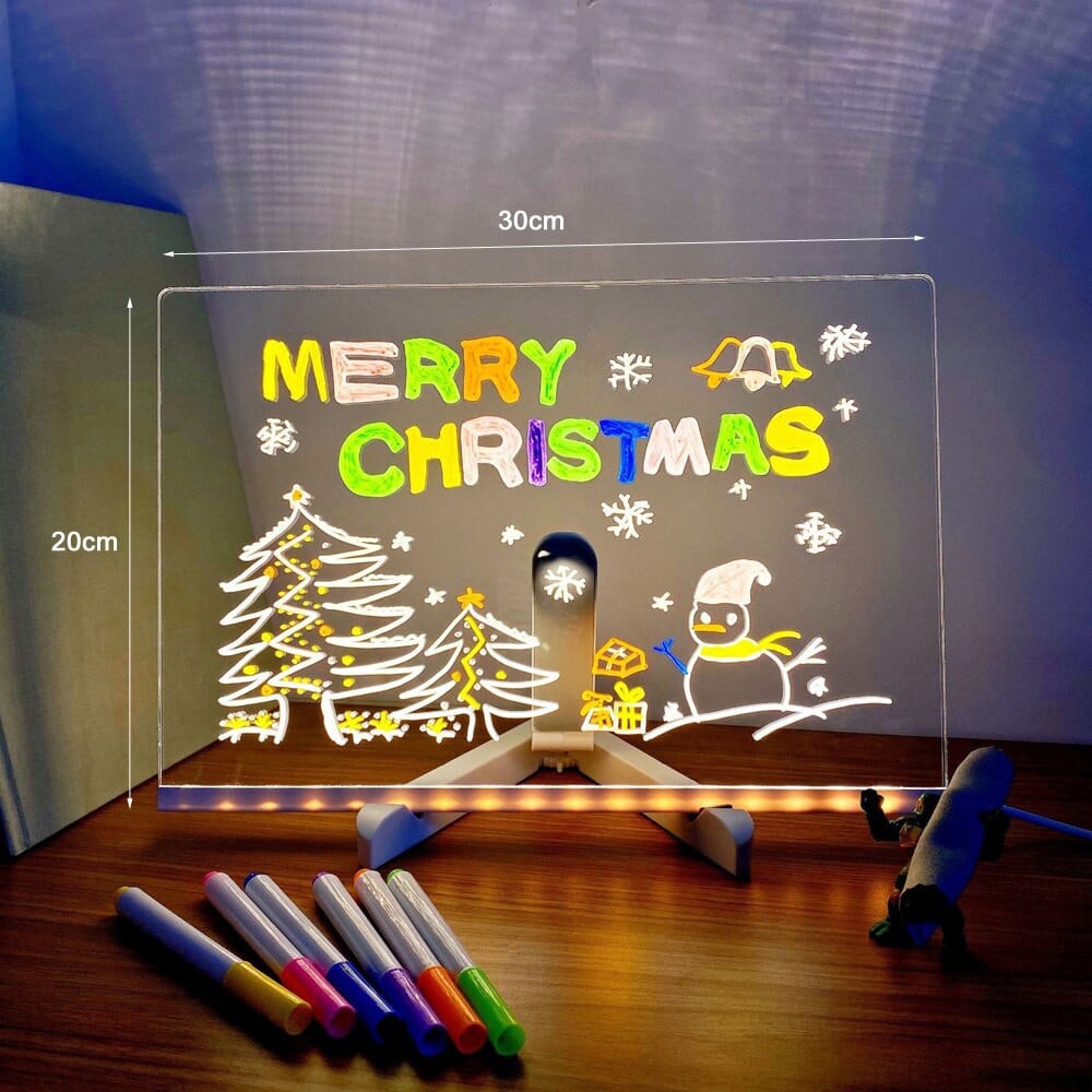 🎅Surprise price:🎄LED Erasable DIY Acrylic Transparent Message Board🎁