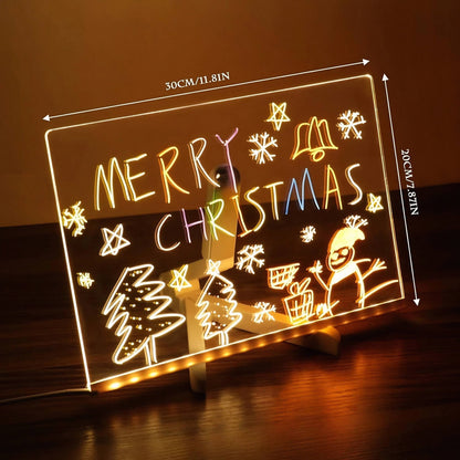 🎅Surprise price:🎄LED Erasable DIY Acrylic Transparent Message Board🎁