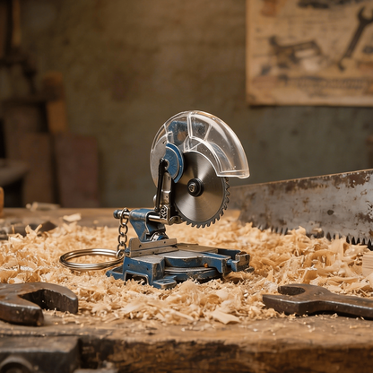 🛠️ 2-in-1 Mini Mitre Saw Keychain: Portable Cutting Tool + Collector's Item for Tool Enthusiasts