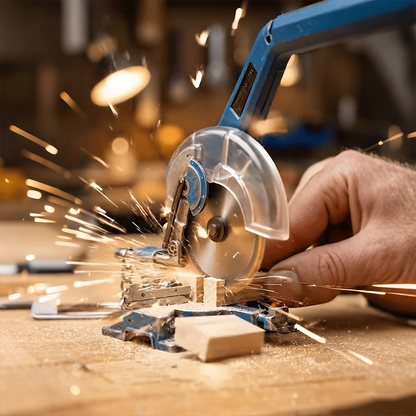 🛠️ 2-in-1 Mini Mitre Saw Keychain: Portable Cutting Tool + Collector's Item for Tool Enthusiasts