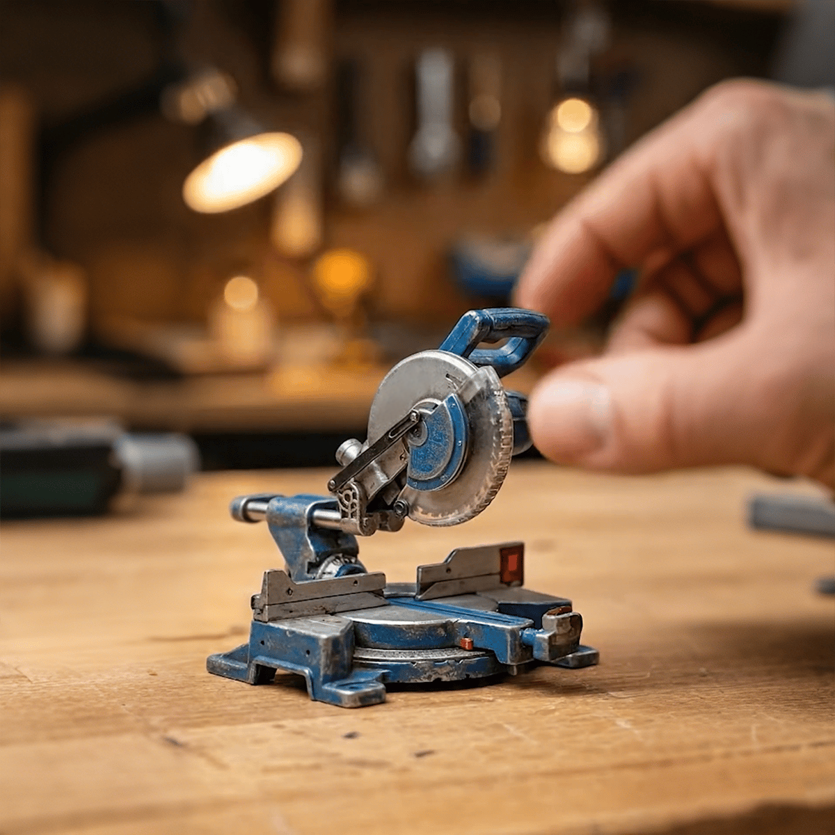 🛠️ 2-in-1 Mini Mitre Saw Keychain: Portable Cutting Tool + Collector's Item for Tool Enthusiasts