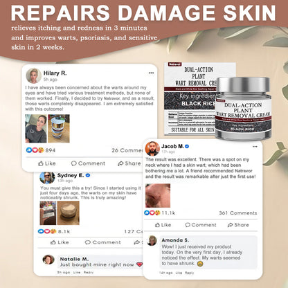 Natravor® Black Rice Skin Repair Essence Cream ⚕️ FDA Certified (Removes warts and skin growths, improves keratin buildup and seborrheic dermatitis, follicular keratosis, age spots, and bruising)