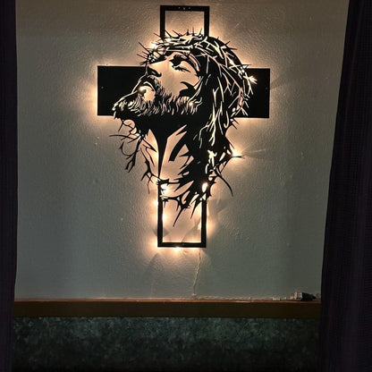 🎄✝️Metal Jesus and Cross Wall Art: Christian Home Decor