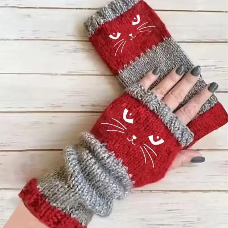 🔥Last Day 49% OFF -🐱Knitted Fingerless Gloves🧶