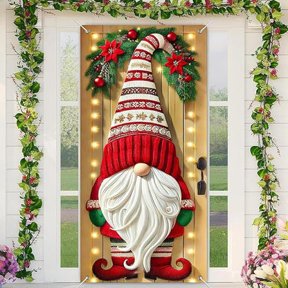 🎄Golden Christmas Bells & Wreath Door Cover - 35.4" x 70.8"