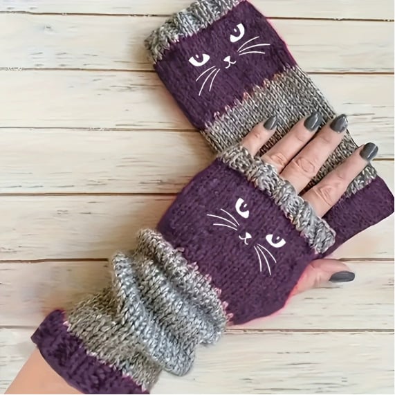 🔥Last Day 49% OFF -🐱Knitted Fingerless Gloves🧶