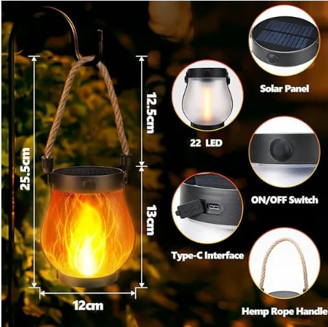 🔥Last Day Promotion 49% OFF🔥Dancing flame Solar Lantern Outdoor Lights