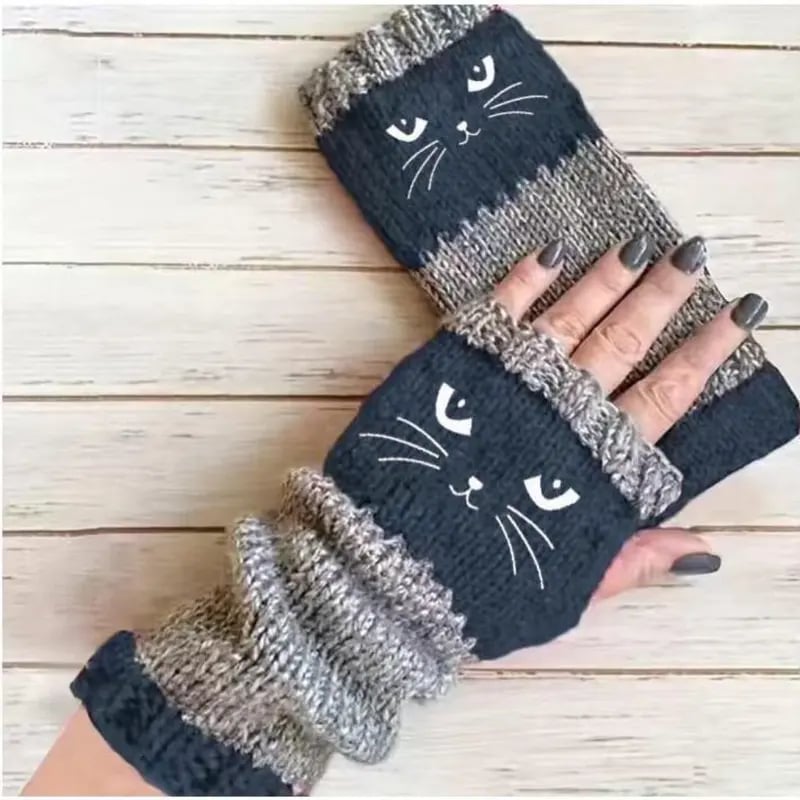 🔥Last Day 49% OFF -🐱Knitted Fingerless Gloves🧶