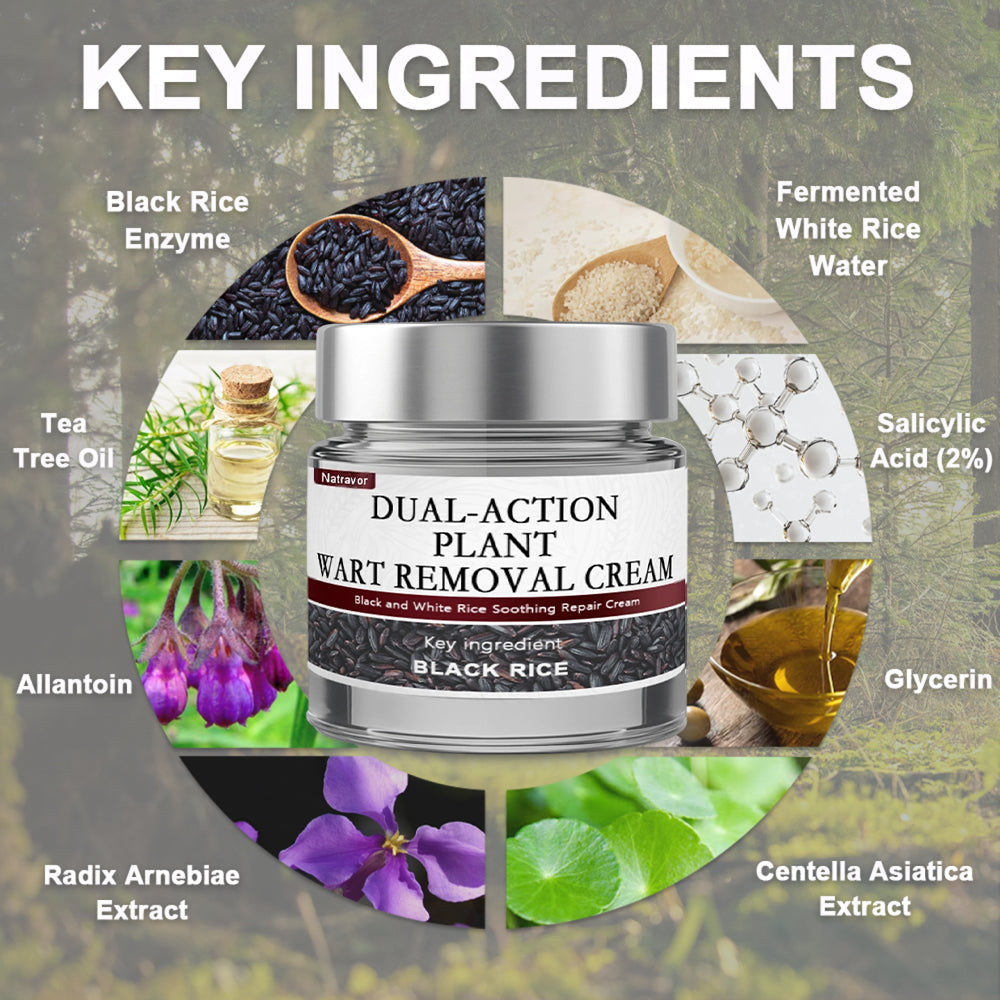 Natravor® Black Rice Skin Repair Essence Cream ⚕️ FDA Certified (Removes warts and skin growths, improves keratin buildup and seborrheic dermatitis, follicular keratosis, age spots, and bruising)